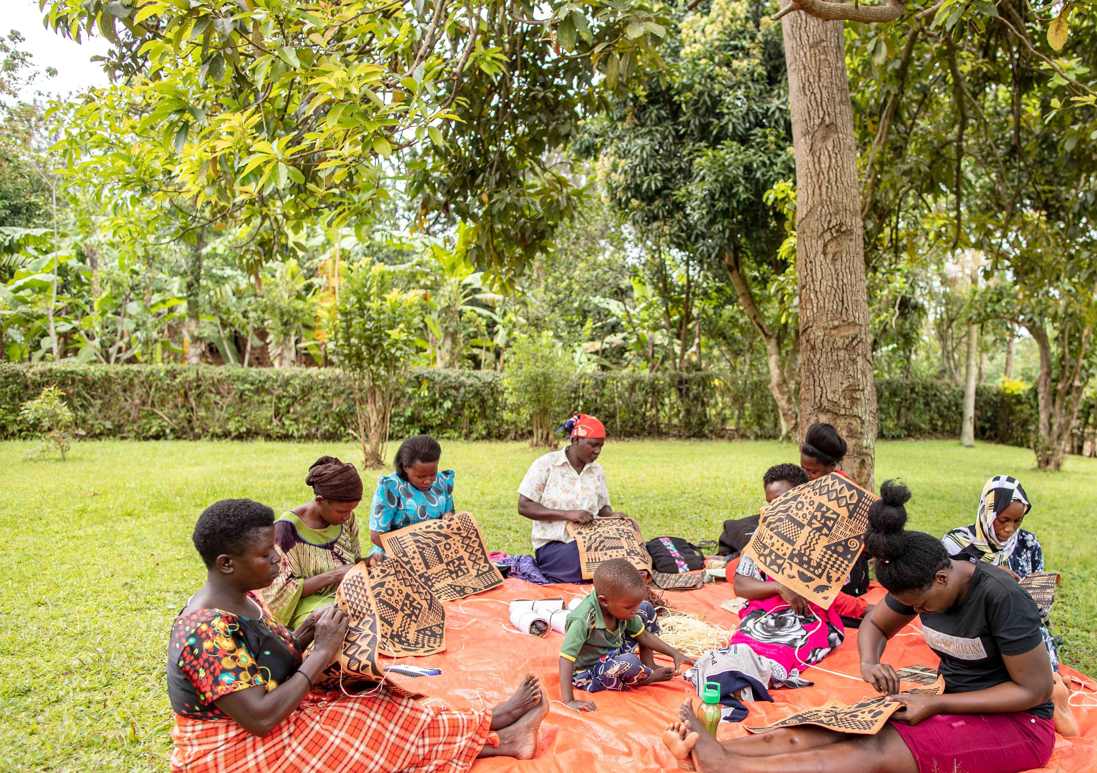 women weaving
